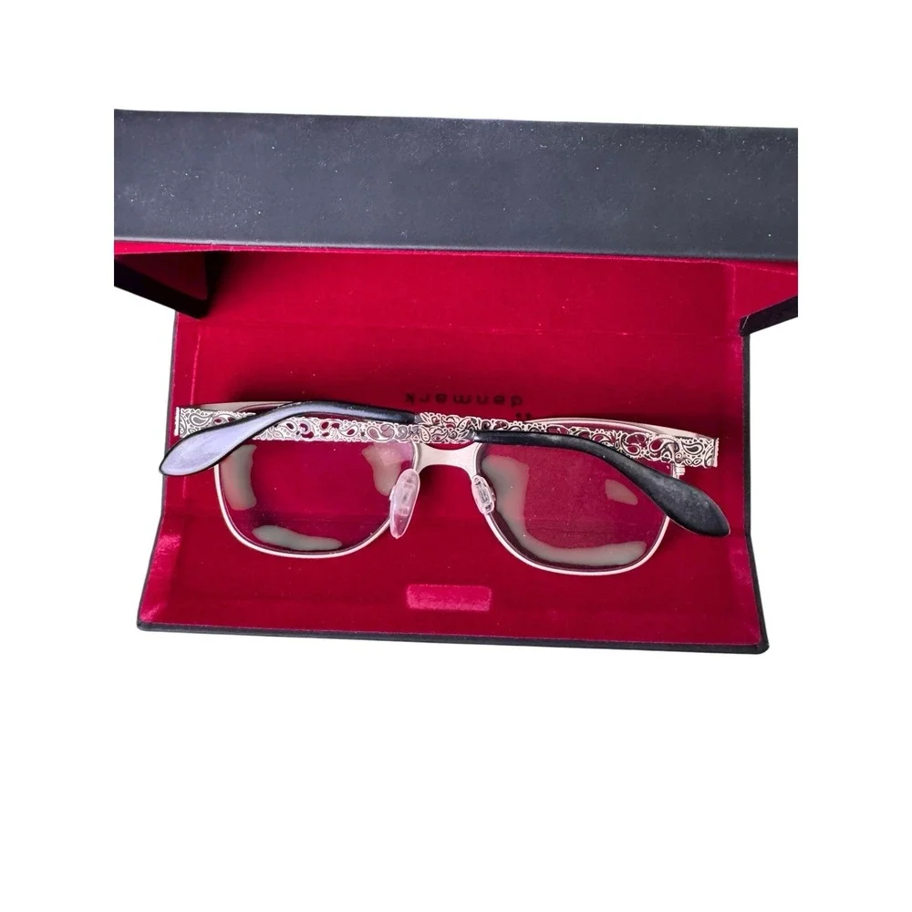 Kliik Denmark Women's Eyeglass‎ Frames Cat Eye Black/Gold Cutout Design W/ Case